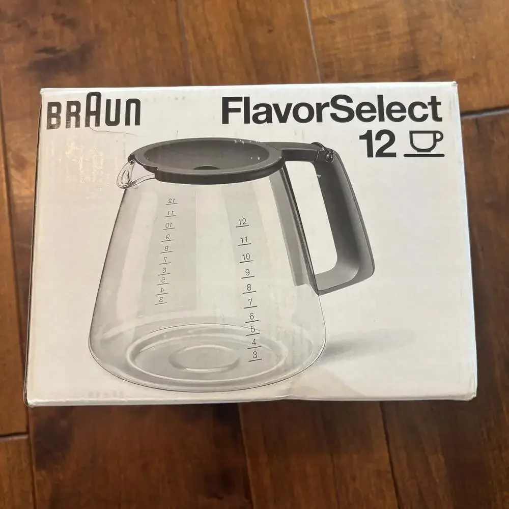 Braun FlavorSelect KFK 12FL 12-Cup Replacement Glass Coffee Carafe w/ Lid